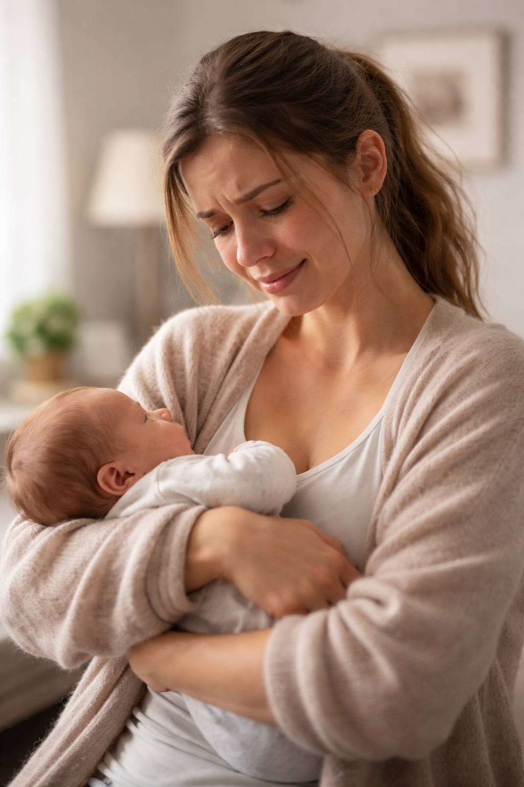 Matka s dítětem v náručí